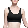 thumbnail image 2 of Women's Sports Bras Large Size Beautiful Back Yoga Vest Fitness Running Sexy Underwear Composite Fabric One-piece Sports Bra Comfortable Bras for Women Black XL, 2 of 7