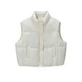thumbnail image 2 of Antinious Womens Zip Up Puffer Stand Collar Sleeveless Padded Casual Solid Puffer Jacket,Trench Coat Women,Jackets for Women Trendy,White,M, 2 of 3