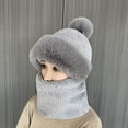 thumbnail image 3 of Gorro de mujer otoño e invierno Bufanda máscara integrada protección para los oídos gorro a prueba de viento forro polar grueso puntera cálida, 3 of 5