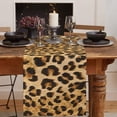 thumbnail image 2 of Cotton Linen Dining Table Runner Leopard Print Wildlife Safari Decorations Big Cat Theme Non-Slip Heat Resistant Table Runners for Family Dinner Kitchen Table,16x72 Inch, 2 of 7