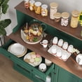 thumbnail image 3 of HLR 48" Modern Wood Kitchen Pantry Cabinet, Coffee Bar with Drawer & Microwave Stand, Dining Room, Green, 3 of 7