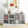 thumbnail image 4 of Topbuy 4-Cube Bookcase Floor Open Wooden Bookshelf with 2 Anti-Tipping Kits Modern Shelving Organizer Multipurpose Storage Cabinet White, 4 of 9