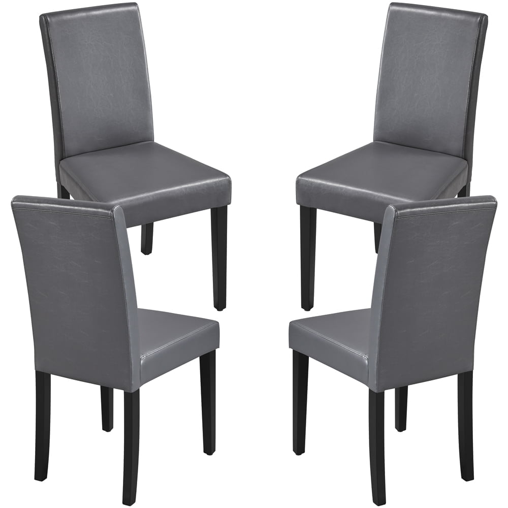 Yaheetech 4pcs Dining Room Chairs High Back Padded Kitchen Chairs, Gray