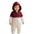 thumbnail image 6 of Mnyotv Infants Baby Boys Jumpsuits Hooded Long Sleeve Zip Rompers Infants Spring Fall Clothes Size 12-18 Months, 6 of 6