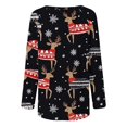 thumbnail image 5 of DailyTrove Women's Christmas Long Sleeve Tunic, Reindeer & Snow Print, Classic Fit, Durable Fabric, Christmas Events & Casual Days, 5 of 6
