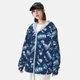 thumbnail image 3 of Daiia Blue Bus UPF 50+ Sun Protection Hoodie Jacket Lightweight Long Sleeve Sun Shirt for Women Men with Pocket Hiking Outdoor-X-Large, 3 of 7