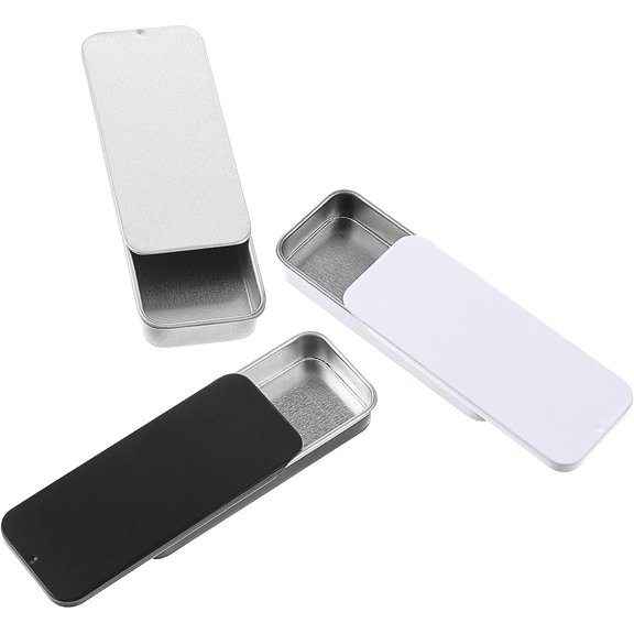 LZLINGMEI 3Pcs Small Metal Tins with Lids Mini Metal Tin Empty Portable Mini Storage Box Tin Can Small Metal Box Mini Metal Tins Container for Jewelry Small Parts Candy