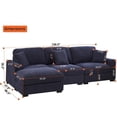 thumbnail image 6 of Wide Sectional Sofa with Chaise 3 Seat Modular Sofa Chenille Couch Blue, 6 of 7