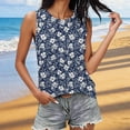 thumbnail image 2 of Fewfanhot Women's Floral Print Sleeveless Tank Top, Hawaiian Flower Pattern Casual Blouse, Lightweight Summer Crew Neck Camisole, S-2XL, 2 of 6