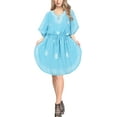 thumbnail image 6 of HAPPY BAY Women's Summer Loungewear Solid Casual Relaxed Caftan Knee Length Cover Up Dresses for Women 2X-3X Sky, Embroidery, 6 of 6