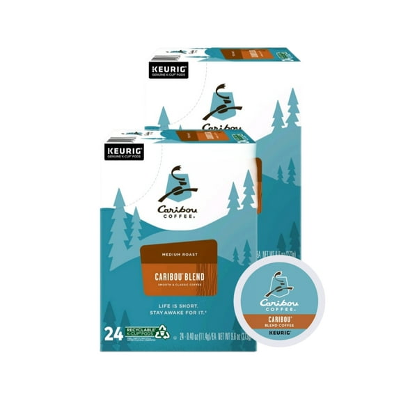 Caribou Coffee Caribou Blend Medium Roast Coffee K Cup Pods, 48 K Cups Total