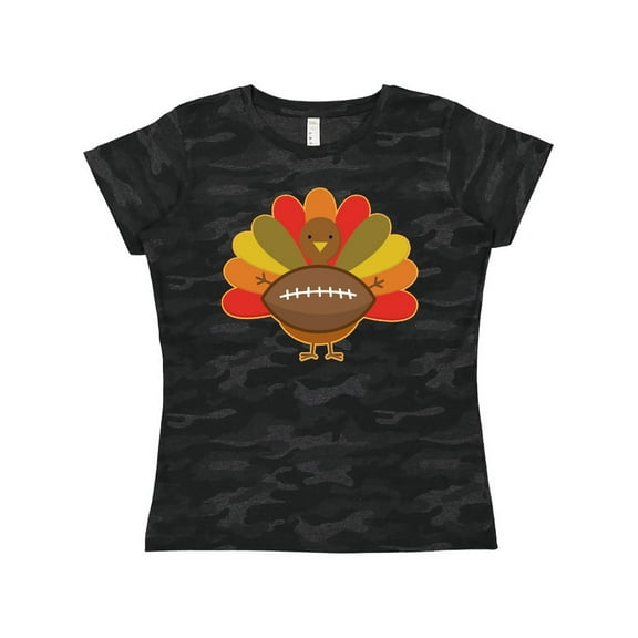 Inktastic Thanksgiving Day Turkey Football Fan Women's T-Shirt