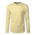 thumbnail image 4 of Men's Fashion Casual T Shirt Sports Fitness Outdoor Round Neck Long Sleeve Curved Hem Comfortable Breathable Lightweight Top Men's Lightweight Crewneck Tee Tops, 4 of 5