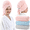 Pink+Gray+Blue, variant on 2 Pack Microfiber Hair Towel - 42 x 25 inches Super Soft, Absorbent, Fast Drying Without Frizz Hair Towel Wrap for Women Long, Thick, Curly Hair - Hair Turbans with Elastic Strap