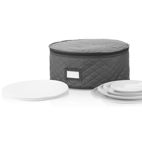 China Storage Containers for Charger Plates - 15" W x 7" H - Includes 12 Felt Pads  - Great for Platters, Big Plates and Serving Dishes