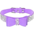 thumbnail image 2 of Cute Dazzling Sparkling Elegant Fancy Soft Suede Leather Bling Rhinestone Crystal Jeweled Pet Cat Dog Puppy Collar Dog Leash Combo Set, 2 of 4