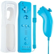 LUXMO Wii&Wii U Built in Motion Plus Remote and Nunchuck Controller+Silicone Case