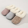 thumbnail image 4 of Roxoni Knitted Design Fur Slippers  Luxuriously Soft and Comfortable  Great Footwear for Lounging  Warm Versatile Slippers, 4 of 5
