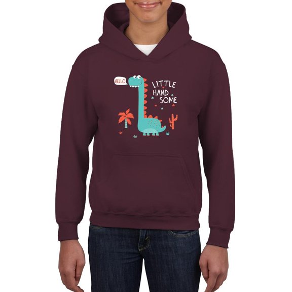 Hello Little Handsome Dino Hoodie Juniors -Image by Shutterstock, Large