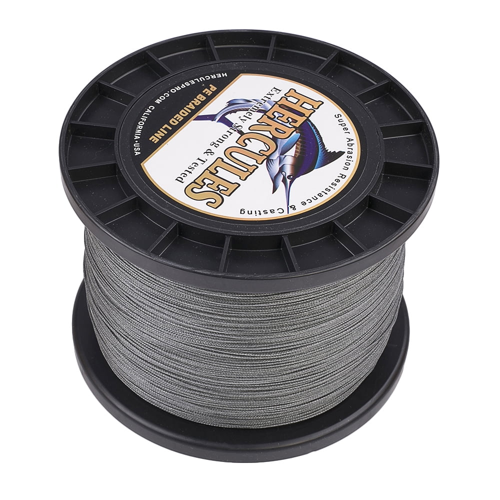 HERCULES Braided Fishing Line 2000m 2187yds 10lbs-200lbs Pe Superline 8 Strands (Grey 200lb/90.7kg 0.75mm)