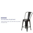thumbnail image 5 of Flash Furniture Commercial Grade 4 Pack 24" High Black-Antique Gold Metal Indoor-Outdoor Counter Height Stool with Removable Back, 5 of 14