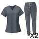 thumbnail image 1 of 2x Conjunto De Uniforme Médico Femenino, Ropa De Trabajo De Enfermera Lavable A Máquina Para Salón De Belleza, 1 of 10