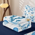 thumbnail image 5 of Erosebridal Ocean Sea Life Zipper Twin Comforter Sets with Fitted Sheet and 2 Pillowcases,Blue Jellyfish Shell Zipper Bedding Set For Boys,Navy Blue Reversible,4pcs, 5 of 7