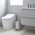 thumbnail image 2 of Bathroom Trash Can with Lid, 1.3 Gallon / 5 Liter Stainless Steel Garbage Can with Removable Liner Bucket, Small Step Wastebasket with Slim Design for Toilet Bedroom Office, Silver, 2 of 6