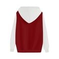 thumbnail image 5 of Women's Color Block Oversized Hoodie, Plus Size Pullover Sweatshirt with Pocket, Drop Shoulder Long Sleeve Casual Streetwear Top for Winter Outfits, Lounge Wear and Athletic Comfort Wine S, 5 of 5