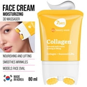 7DAYS Face Moisturizer with Collagen – Korean Skin Care Daily Face Cream for Women – Anti Aging, Anti-Wrinkle, Firming – with Face Roller & Neck Massager – 2.7 fl oz