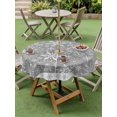 thumbnail image 3 of Outdoor Tablecloth with Umbrella Hole and Zipper, Snowflakes Christmas Round Table Cloth 60 Inch Waterproof Tablecloth, Grey Xmas Winter Vintage Picnic Table Cover for Patio Camping, 3 of 7