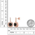 thumbnail image 2 of Gem Stone King 18K Rose Gold Plated Silver Dangle Earrings Onyx Moissanite (4.93 Cttw), 2 of 3