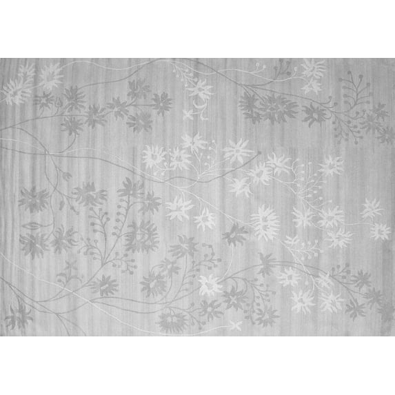 Ahgly Company Indoor Rectangle Abstract Gray Contemporary Area Rugs, 2' x 3'