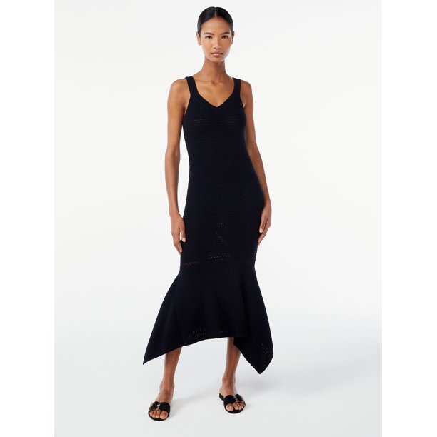 Scoop Women's Sleeveless Crochet Midi Dress - Walmart.com