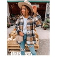 thumbnail image 3 of KZKR Women's Casual Plaid Wool Blend Button Down Long Sleeve Shirt Jacket Shackets, 3 of 3