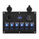 thumbnail image 1 of Panel de control de interruptor de luz LED de 6 bandas Ranura USB doble para barco marino Coche RV Camión Ehuebsd Accesorios para autos y motos, 1 of 9