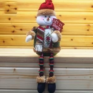 - Fancyleo Super Cute Christmas Plush Toy Long Leg Sitting Santa Clause Snowman Reindeer Doll Christmas Ornaments