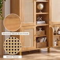thumbnail image 6 of Leumius 71" Tall Arched Cabinet with Rattan Doors and Adjustable Shelves,4 Doors Modern Farmhouse Storage Cabinet with Built-in Racks for Kitchen Dining Room Study Oak, 6 of 9