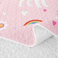 thumbnail image 5 of Erosebridal Cute Pet Dog Quilt King,Rainbow Floral Heart King Coverlet Set For Girls,3-Piece, 5 of 7