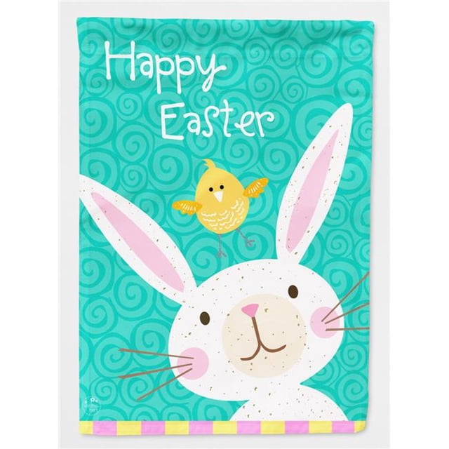 Carolines Treasures VHA3032CHF Happy Easter Rabbit Flag Canvas House Size