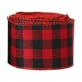 thumbnail image 2 of Wired Edge Ribbons,2 Inches Black Red Plaid Ribbon and Black White Buffalo Plaid Ribbon for DIY Gift Wrapping, Wedding Crafts Decoratio, 2 of 6