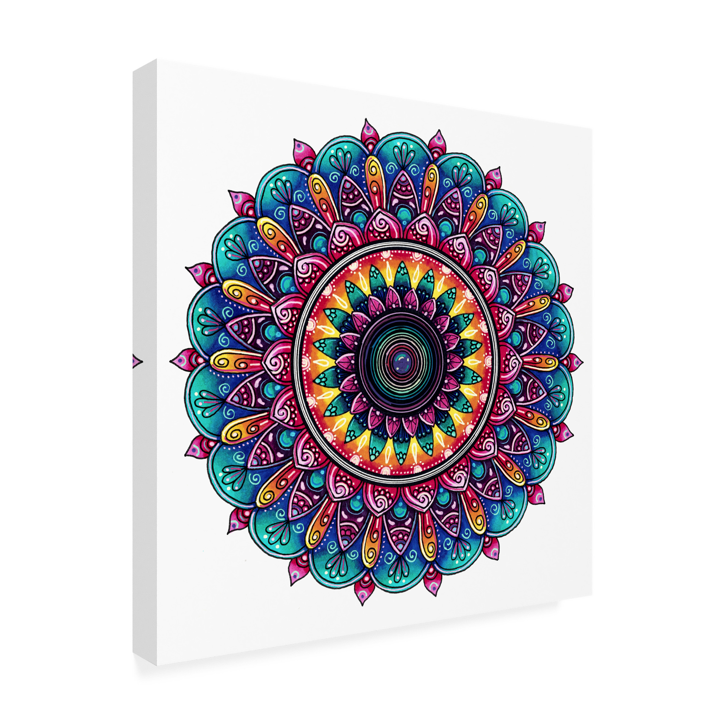 Delyth Angharad 'Retrowave Neon Mandala' Canvas Art