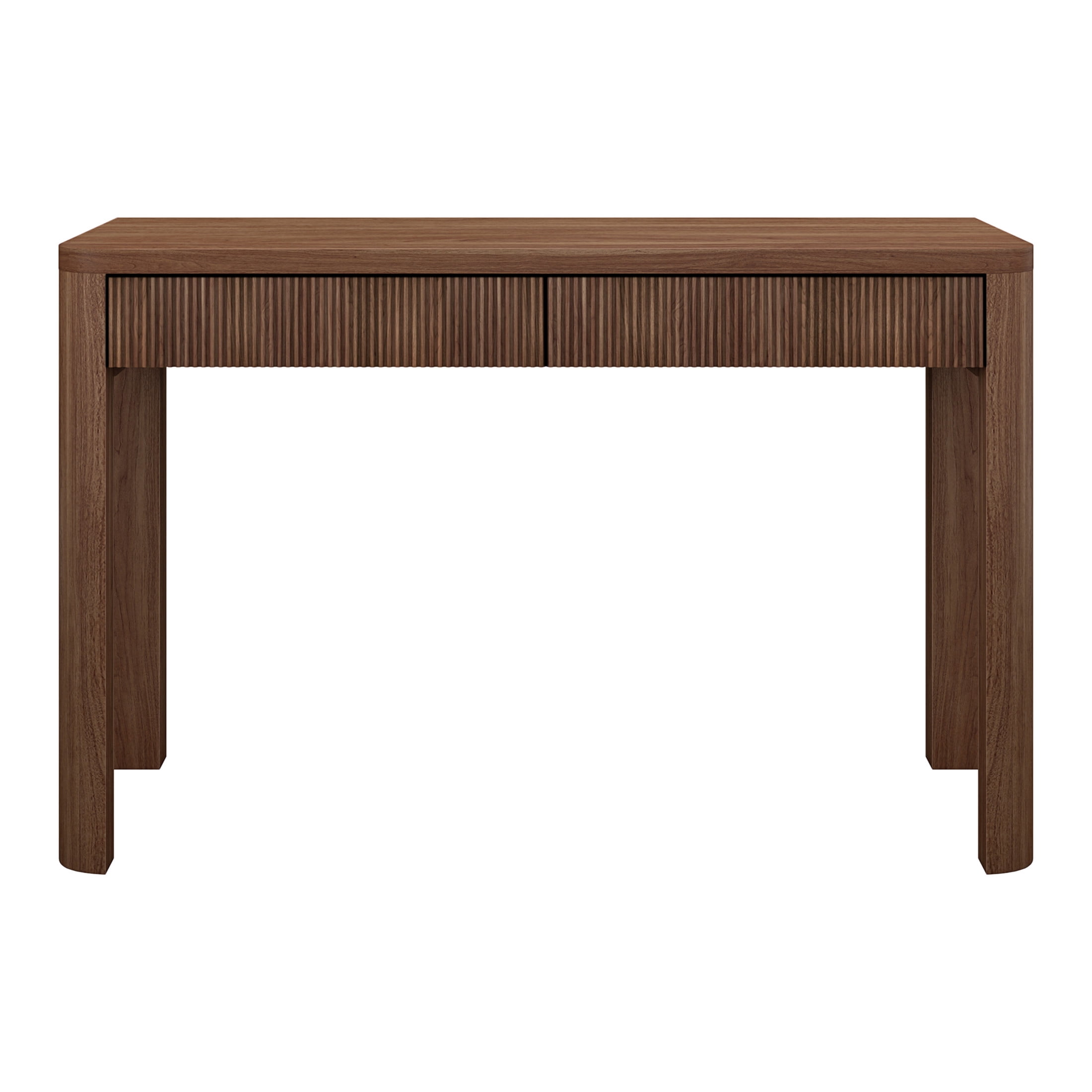 Evelyn&Zoe Modern/Contemporary 48" Wide Satin Walnut Home Office