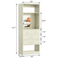 thumbnail image 2 of Homieasy 75'' Closet System 3-Piece Set, Walk-in Closet Organizers System with Drawers, Mirrors & Shelves, Wardrobe System for Bedroom, Closet, White Oak, 2 of 5