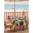 thumbnail image 2 of Outdoor Tablecloths with Umbrella Hole & Zipper, Sage Green Strawberry Tablecloth Rectangle 60x84 Inch, Spring Floral Watercolor Summer Botanical Waterproof Table Cloth, Patio/Pool Table Covers, 2 of 8