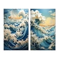 thumbnail image 2 of Designart "Waves in Kinetic Blue III" Kinetic Art Wall Art Set Of 2 - Teal Beach Canvas Set For Living Room Decor, 2 of 7