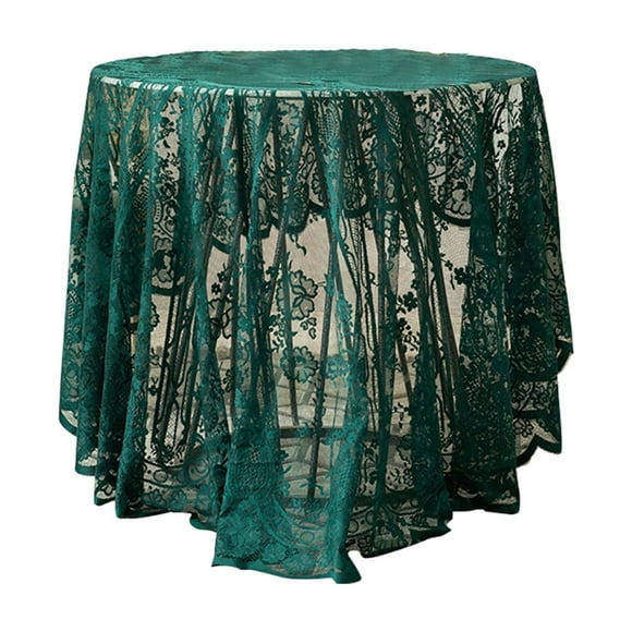 Mother'S Day Gifts Deep Green Lace Hollow Circular Tablecloth Tablecloth Display Decoration Holiday Gift Mother'S Day Gift Mother'S Day Decorations