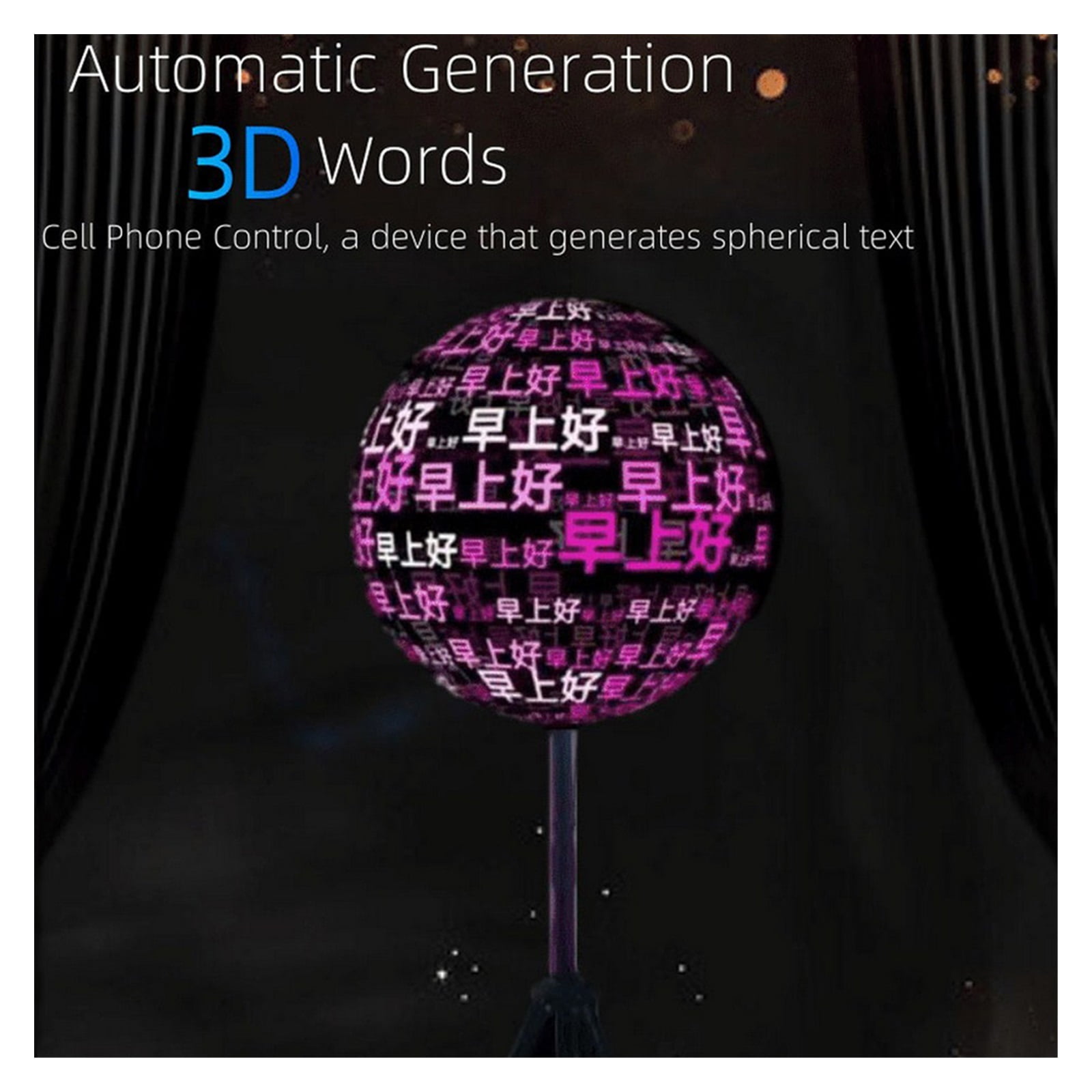 Hologram Fan Projector, 15.74" 3D Hologram Fan Display Stereo Floating Advertising Machine Fan Wall Mounted Upload by Phone App PC ,Novel Advertising Tool