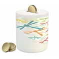 thumbnail image 1 of Dragonfly Piggy Bank, Silhouette of Flying Winged Insects Bugs Nature Pattern in Several Tones Art, Ceramic Coin Bank Money Box for Cash Saving, 3.6" X 3.2", Multicolor, by Ambesonne, 1 of 4