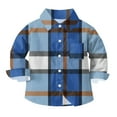 thumbnail image 4 of Cethrio Boys' Button Down Shirts, School Collared Plaid Casual Long Sleeve Shirts Blue Size 8, 4 of 5